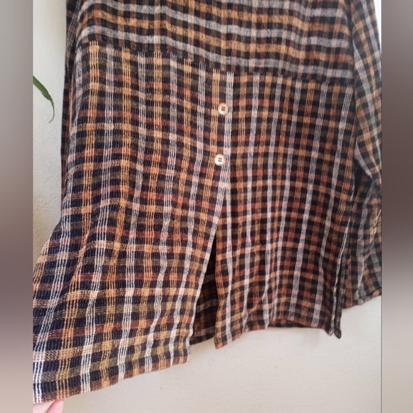 Fritelli And Lockwood Handwoven Textile Soft Plaid Contrast Pocket Chore Coat - Picture 8 of 12